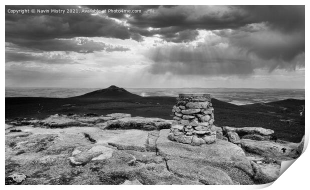 Summit of Bennachie, Aberdeenshire Print by Navin Mistry