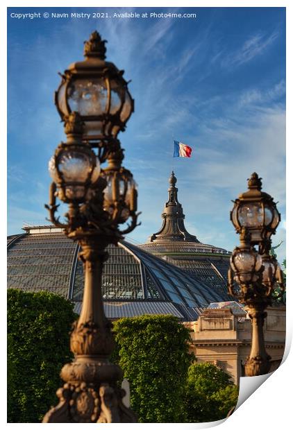 French Flag Grand Palais des Champs-Élysées Print by Navin Mistry
