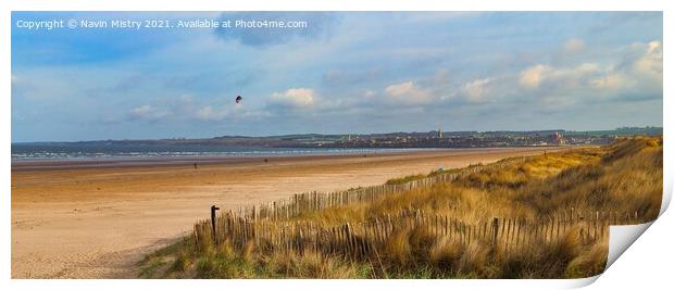 St. Andrews, West Sands Beach, Panorama Print by Navin Mistry