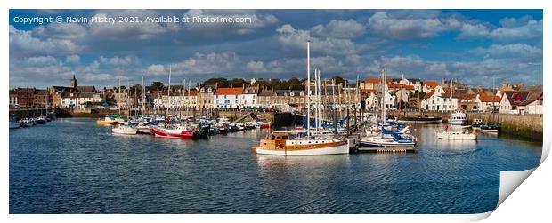 Anstruther Harbour Panoramic  Print by Navin Mistry
