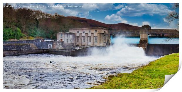Pitlochry Dam Hydro Electric Power Station  Print by Navin Mistry