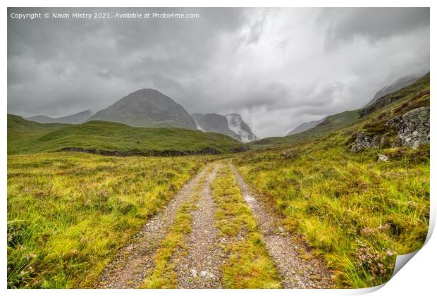 The West Highland Way, Glen Coe Scotland Print by Navin Mistry