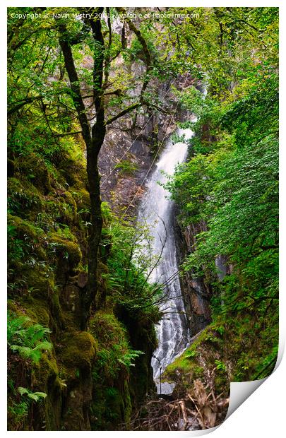 The Grey Mare's Tail Waterfall Kinlochleven Print by Navin Mistry