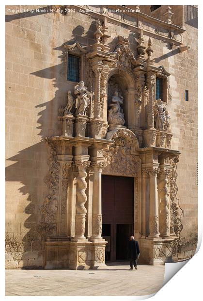 Basilica of Santa Maria, Alicante Print by Navin Mistry