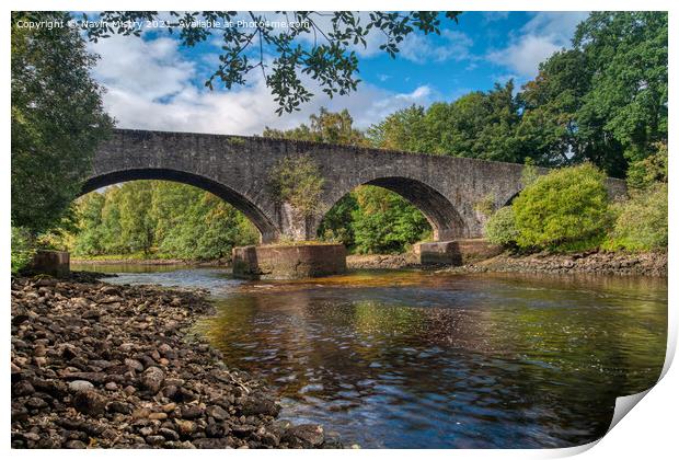 Bridge across the River Tummel,  Kinloch Rannoch, Perthshire Print by Navin Mistry