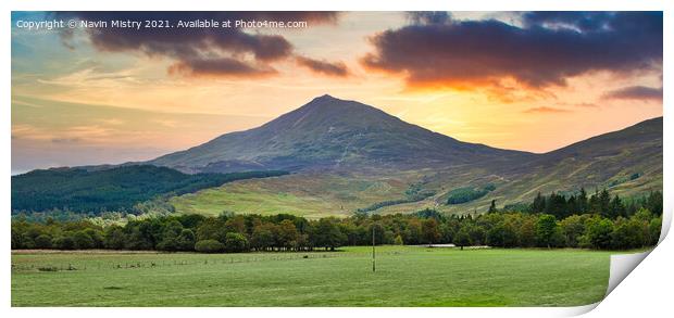 A view of Schiehallion (Munro 1083m)  Perthshire,  Print by Navin Mistry