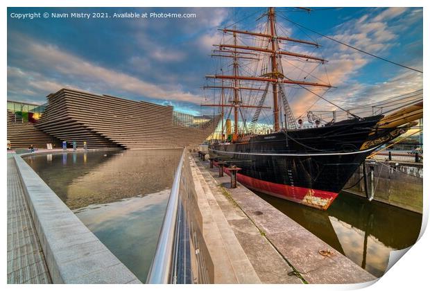 The RRS Discovery and the V&A Museum, Dundee, Scot Print by Navin Mistry