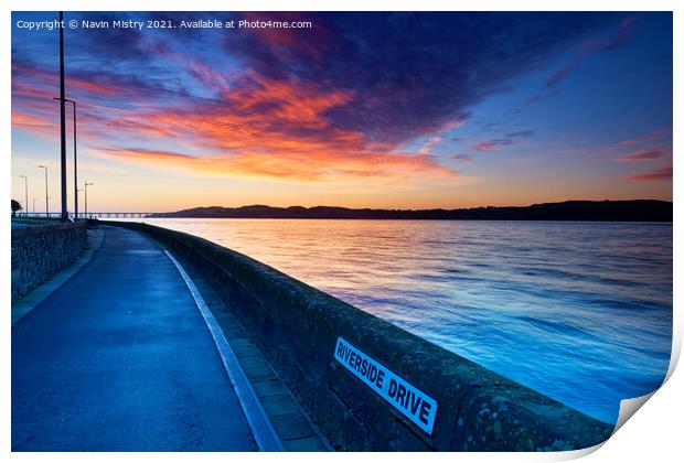 A view of Riverside Drive Dundee, Scotland Print by Navin Mistry