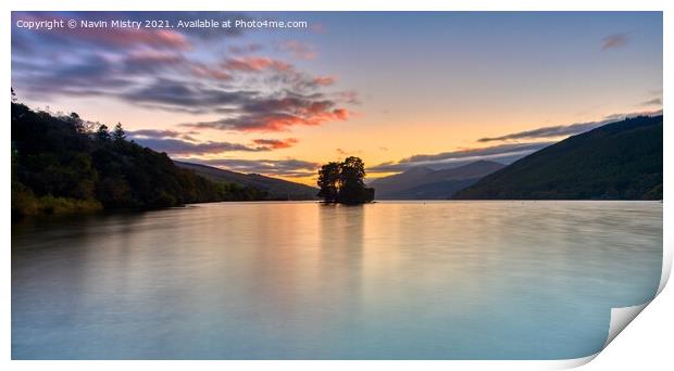Sunset on Loch Tay at at Kenmore Perthshire Print by Navin Mistry