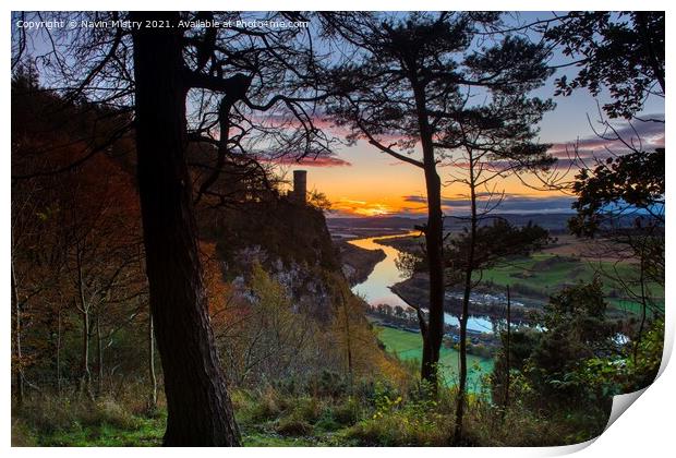 Sunrise from Kinnoull Hill, Perth, Scotland Print by Navin Mistry