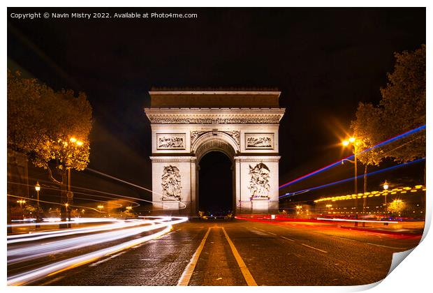 The Arc de Triomphe de l'Étoile, Paris, France  Print by Navin Mistry