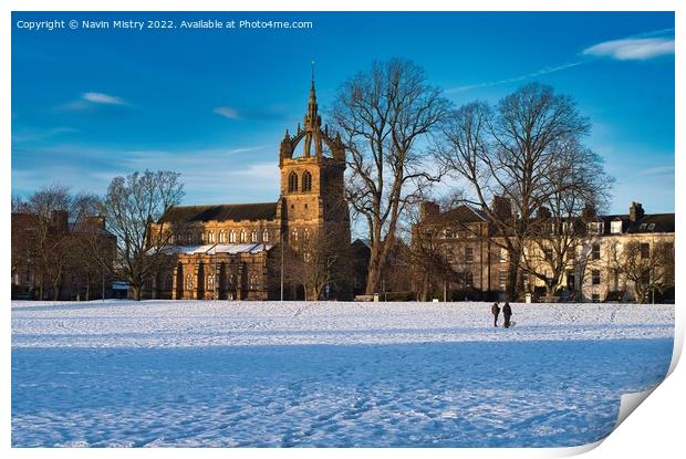 Winter and The South Inch, Perth, Scotland Print by Navin Mistry