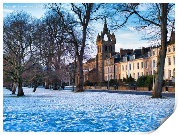 Winter and The South Inch, Perth, Scotland Print by Navin Mistry