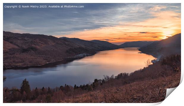 Sunset on Loch Earn  Print by Navin Mistry