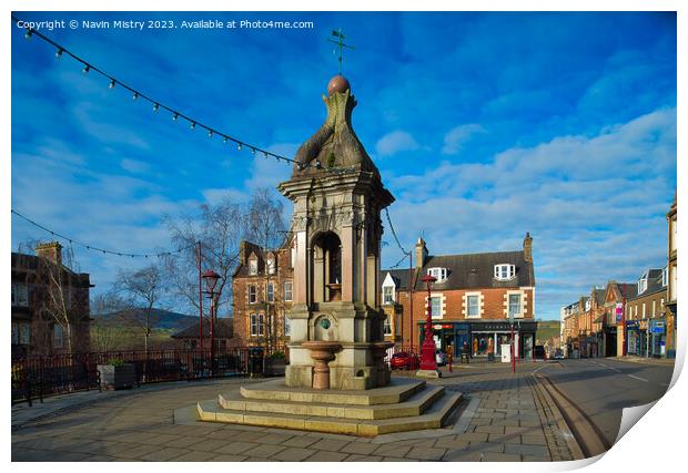 The Murray Fountain, Crieff, Perthshire  Print by Navin Mistry