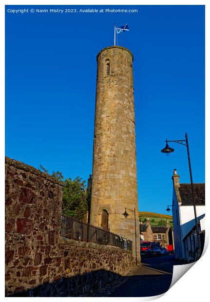 Abernethy Round Tower Print by Navin Mistry