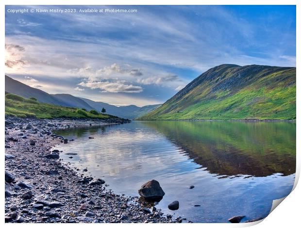 Evening Light Loch Turret Print by Navin Mistry