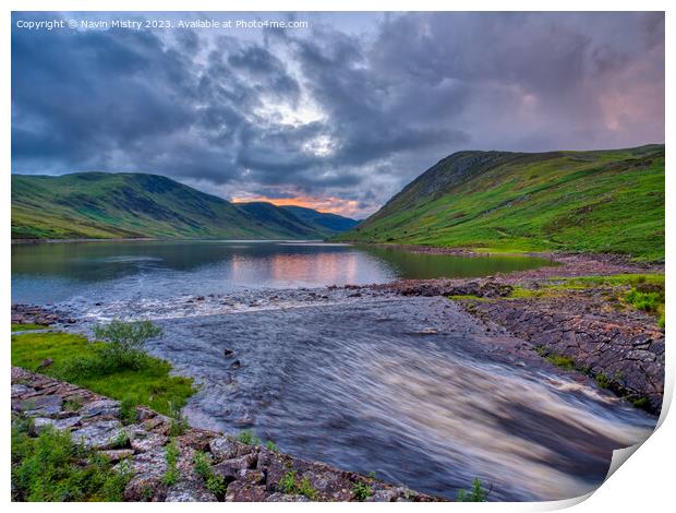 Evening Light Loch Turret  Print by Navin Mistry