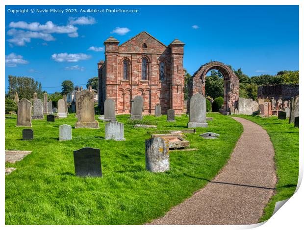 Coldingham Priory  Print by Navin Mistry