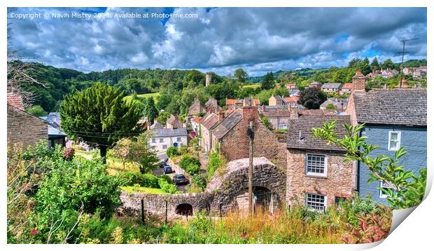 A view from Castle Walk, Richmond, Yorkshire  Print by Navin Mistry