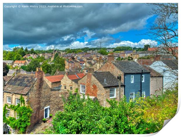 A view from Castle Walk, Richmond, Yorkshire   Print by Navin Mistry
