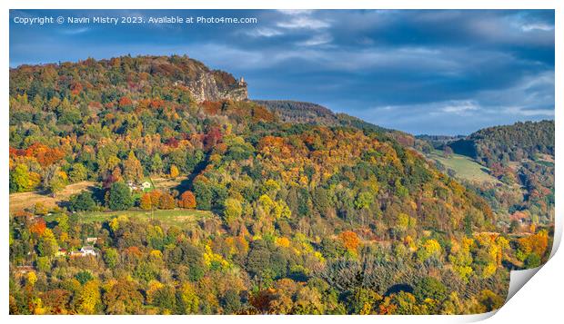 Autumn Colours of Kinnoull Hill, Perth Print by Navin Mistry