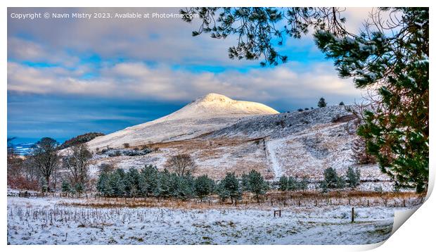 Winter and the East Lomond Hill Print by Navin Mistry