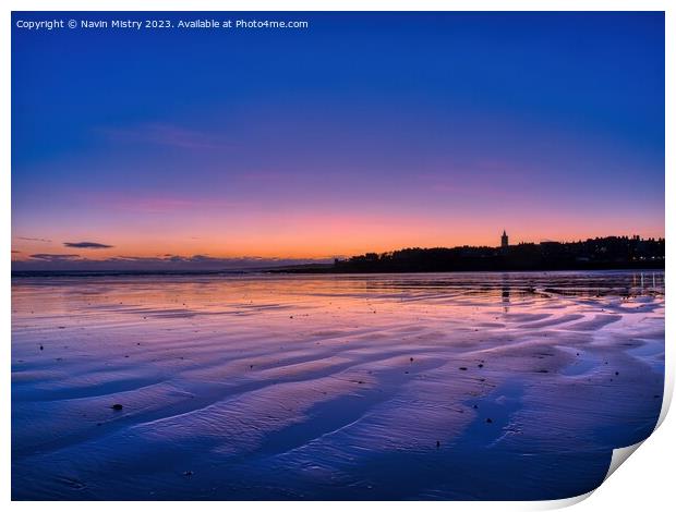 Sunrise at West Sands St. Andrews  Print by Navin Mistry