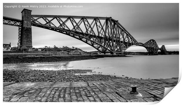 Forth Bridge at North Queensferry  Print by Navin Mistry