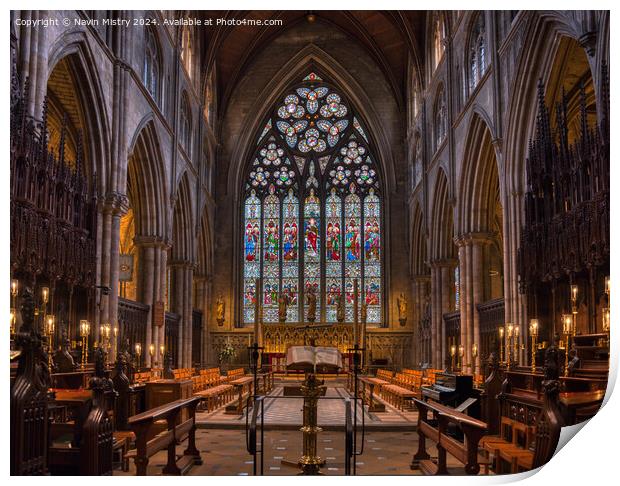 Interior of Ripon Cathedral   Print by Navin Mistry