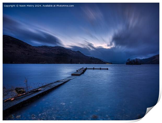 Loch Earn Blue Hour Print by Navin Mistry