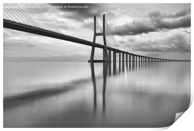 Vasco da Gama Bridge, Lisbon, Portugal  Print by Navin Mistry