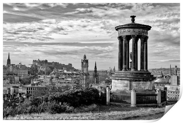 Edinburgh from Calton Hill Print by Navin Mistry