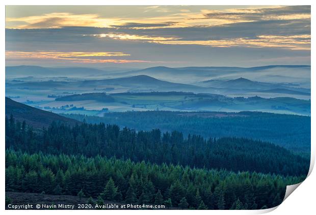 A view of the Aberdeenshire countryside Print by Navin Mistry