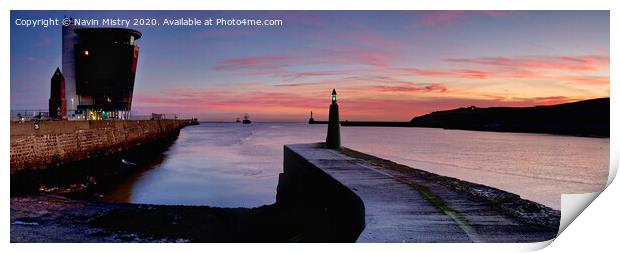 Aberdeen Harbour Sunrise Print by Navin Mistry