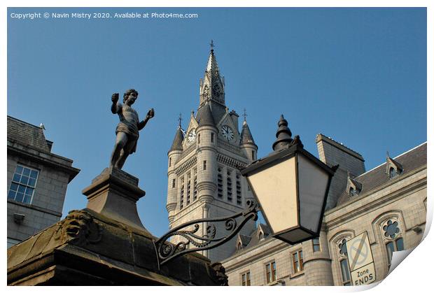 The Castle Gate or 'Mannie' Well, Union Street, Aberdeen Scotland  Print by Navin Mistry