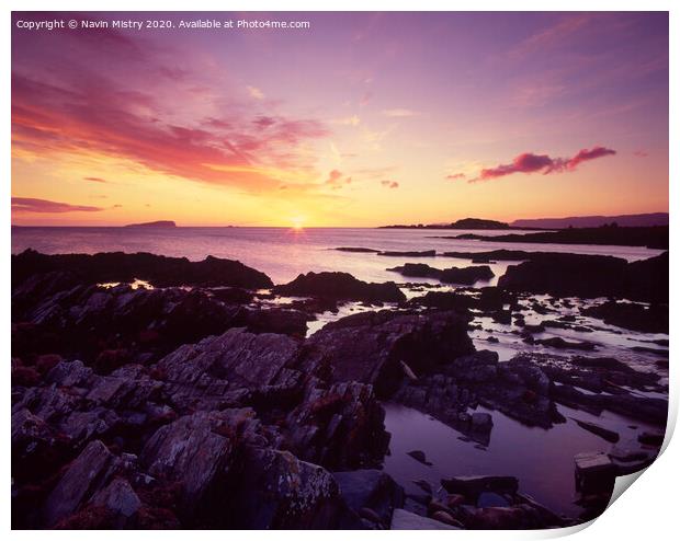 Sunset on Seil Island, Scotland Print by Navin Mistry