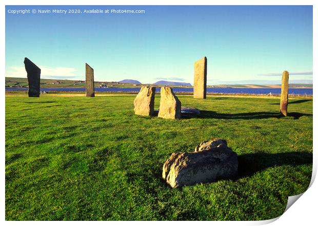 The Stones of Stenness, Orkney Islands, Scotland Print by Navin Mistry