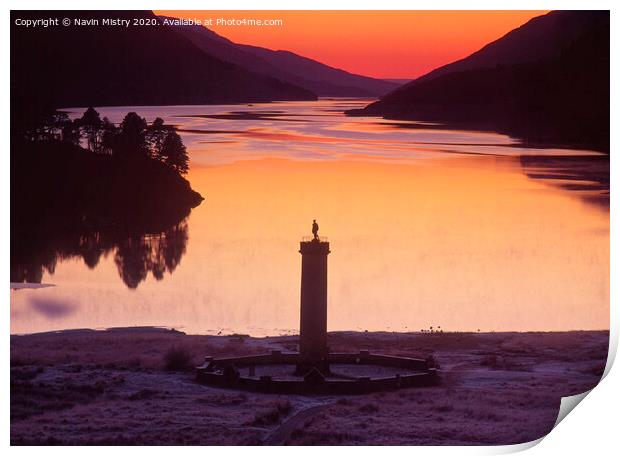 Sunset at Glenfinnan, Loch Shiel Scotland Print by Navin Mistry