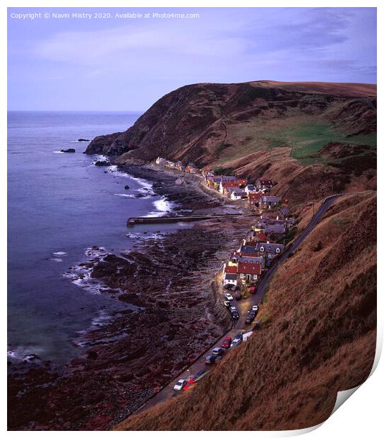 Crovie, Aberdeenshire Print by Navin Mistry