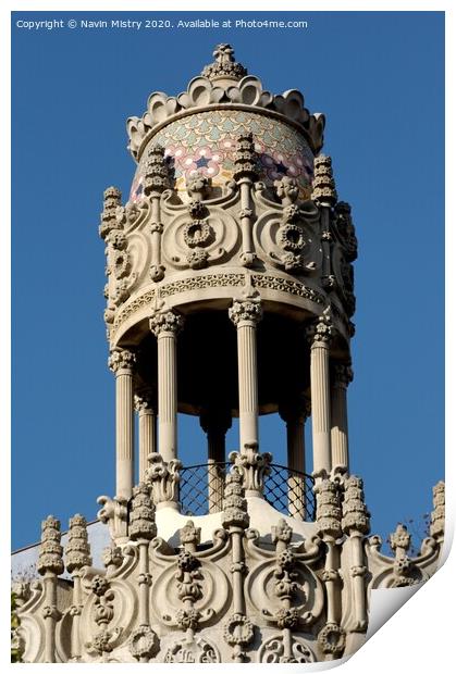 Casa Mila (La Pedrera), Barcelona, Spain  Print by Navin Mistry