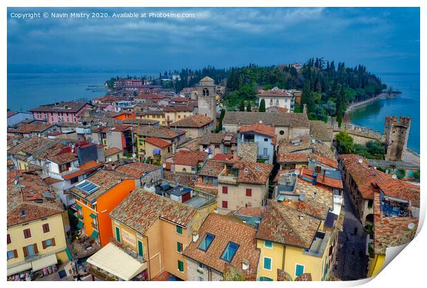 A view of Sirmione, Lake Garda, Italy Print by Navin Mistry