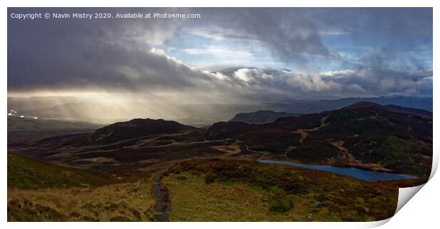 A view from Ben Vrackie Print by Navin Mistry