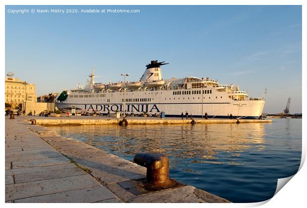 The ferry Marco Polo, in Rijeka, Croatia Print by Navin Mistry