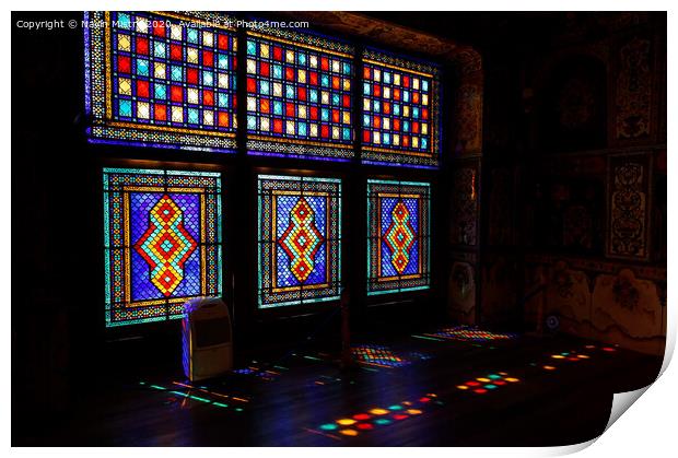 Stained Glass Windows of the Sheki Khan's Palace, Azerbaijan Print by Navin Mistry