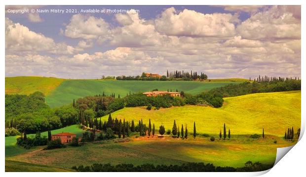 Tuscany Landscape, Italy Print by Navin Mistry
