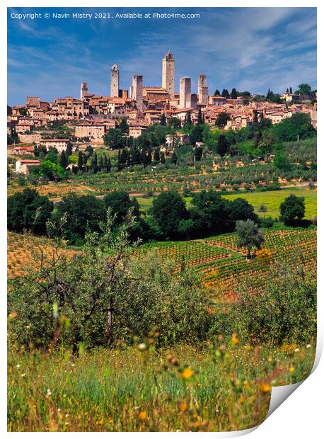 San Gimignano, Italy Print by Navin Mistry
