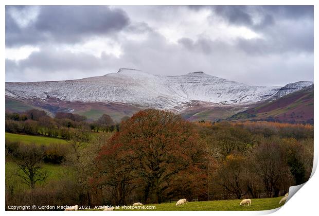 Snow on Pen y Fan, Brecon Beacons Print by Gordon Maclaren