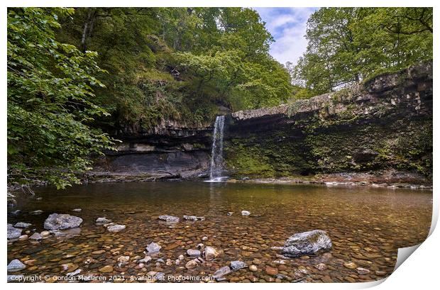 Sgwd Gwladus Waterfall near Pontneddfechan Print by Gordon Maclaren