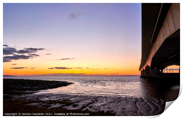 Sunset over the Severn Estuary Print by Gordon Maclaren